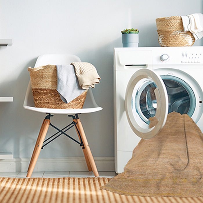 Machine Washable Abstract Orange Rug in a Washing Machine, wshabs5223