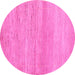 Round Abstract Pink Modern Rug, abs5223pnk