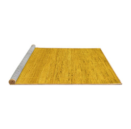 Sideview of Machine Washable Abstract Yellow Modern Rug, wshabs5223yw