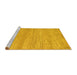 Sideview of Machine Washable Abstract Yellow Modern Rug, wshabs5223yw