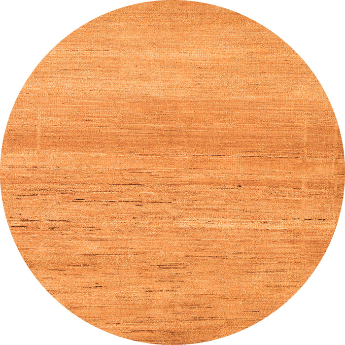 Round Machine Washable Abstract Orange Modern Area Rugs, wshabs5223org
