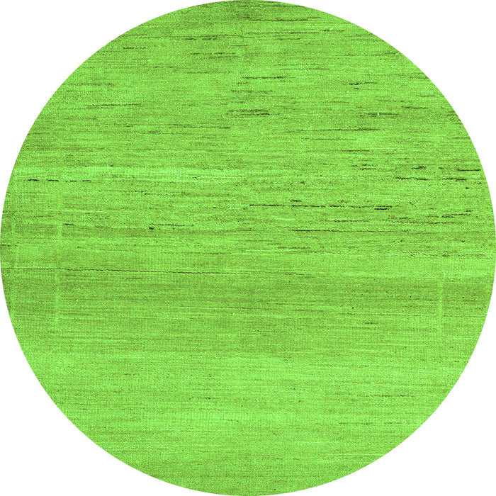 Round Machine Washable Abstract Green Modern Area Rugs, wshabs5223grn