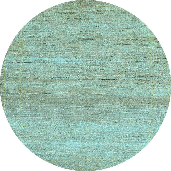 Round Abstract Light Blue Modern Rug, abs5223lblu