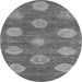 Round Machine Washable Abstract Gray Modern Rug, wshabs5224gry