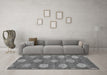 Machine Washable Abstract Gray Modern Rug in a Living Room,, wshabs5224gry