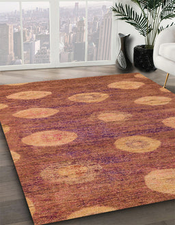 Abstract Red Modern Rug in Family Room, abs5224