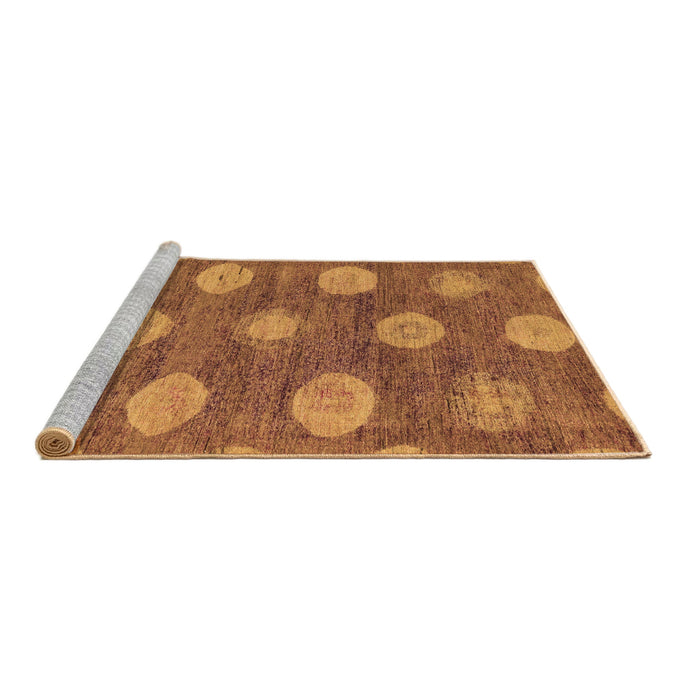 Sideview of Machine Washable Abstract Brown Modern Rug, wshabs5224brn