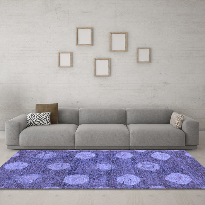 Machine Washable Abstract Blue Modern Rug in a Living Room, wshabs5224blu