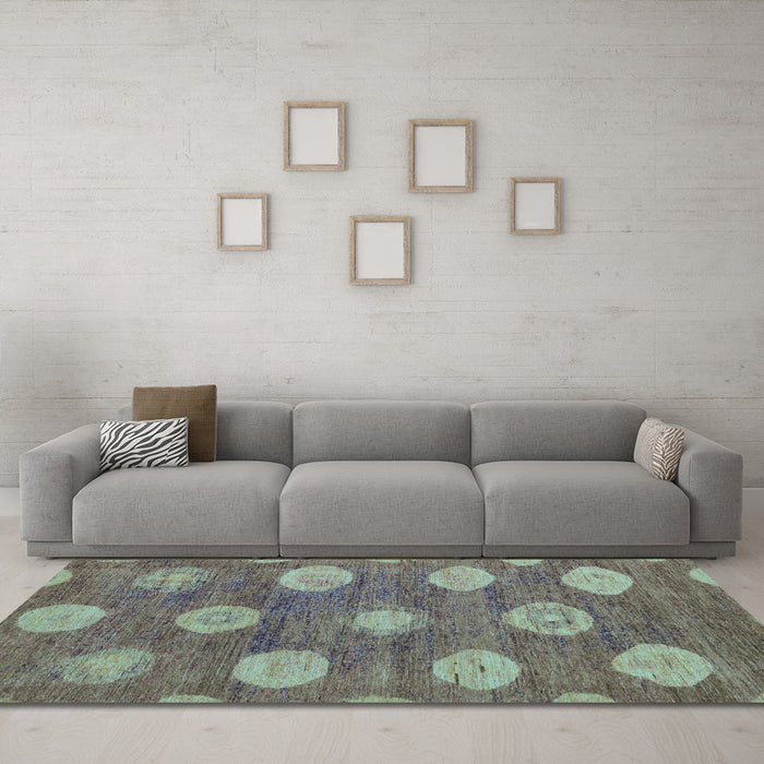 Machine Washable Abstract Light Blue Modern Rug in a Living Room, wshabs5224lblu