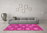 Machine Washable Abstract Pink Modern Rug, wshabs5224pnk