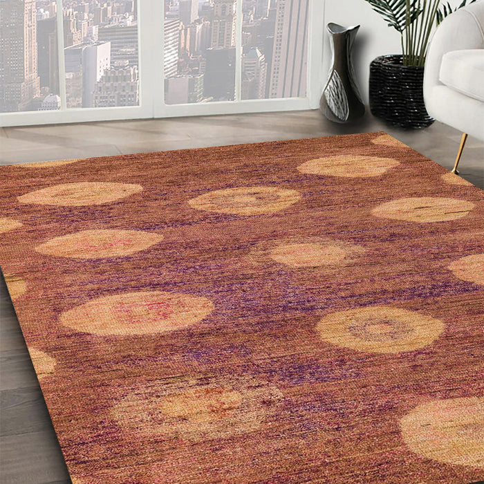 Abstract Red Modern Rug in Family Room, abs5224