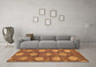 Machine Washable Abstract Brown Modern Rug in a Living Room,, wshabs5224brn