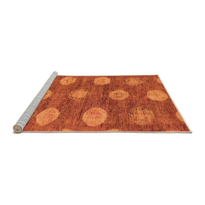 Sideview of Machine Washable Abstract Orange Modern Area Rugs, wshabs5224org