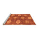 Sideview of Machine Washable Abstract Orange Modern Area Rugs, wshabs5224org