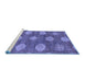 Sideview of Machine Washable Abstract Blue Modern Rug, wshabs5224blu