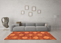 Machine Washable Abstract Orange Modern Rug, wshabs5224org