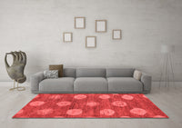 Machine Washable Abstract Red Modern Rug, wshabs5224red