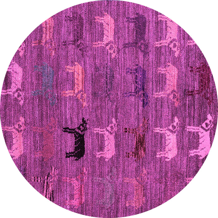 Round Abstract Pink Modern Rug, abs5225pnk