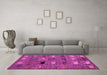 Machine Washable Abstract Pink Modern Rug in a Living Room, wshabs5225pnk