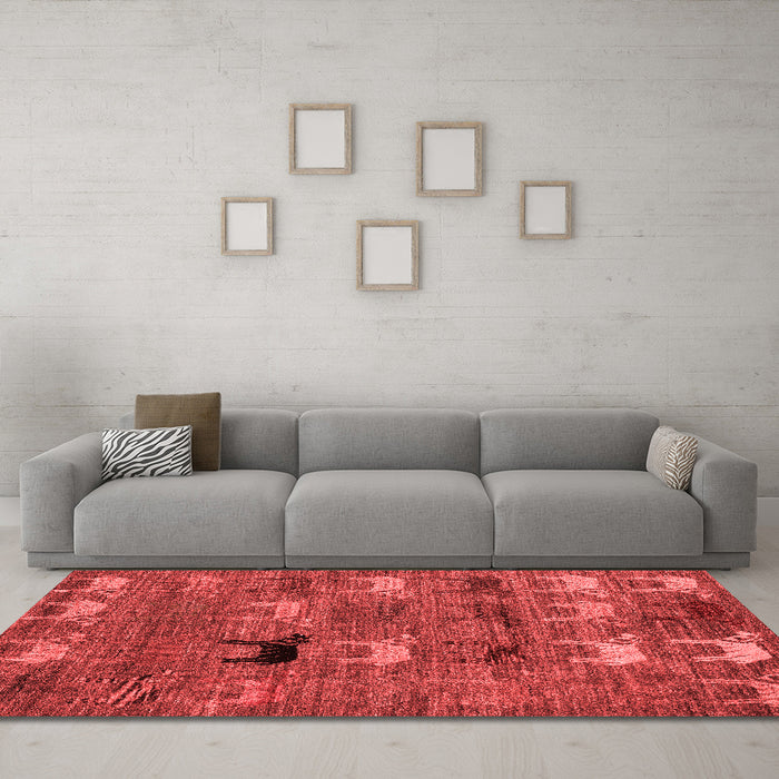 Modern Red Washable Rugs