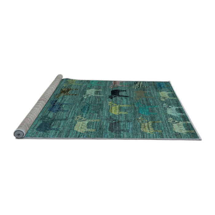 Sideview of Machine Washable Abstract Light Blue Modern Rug, wshabs5225lblu