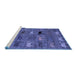 Sideview of Machine Washable Abstract Blue Modern Rug, wshabs5225blu