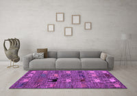 Machine Washable Abstract Purple Modern Rug, wshabs5225pur