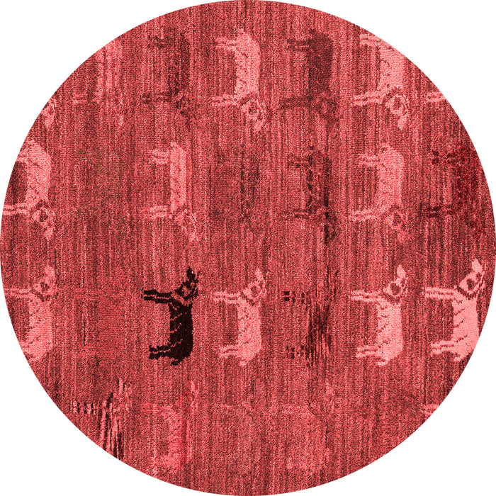 Machine Washable Abstract Red Modern Rug, wshabs5225red