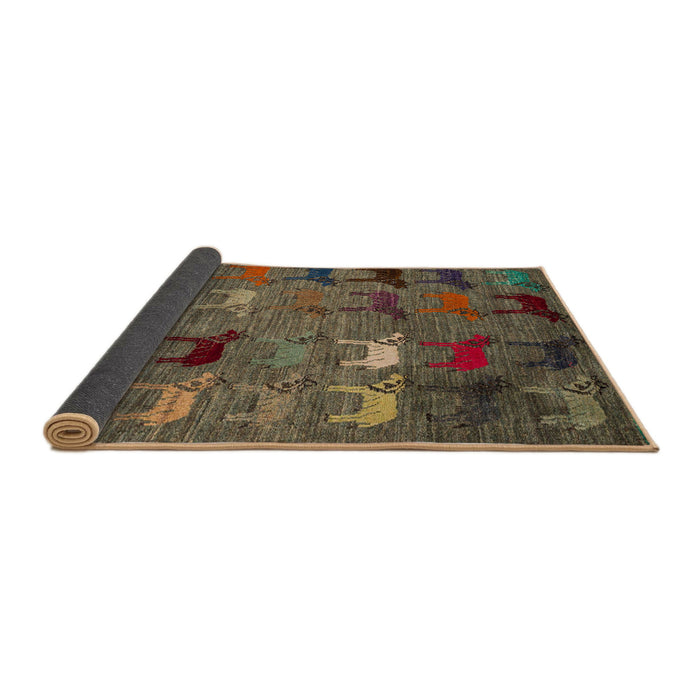 Sideview of Abstract Bakers Brown Modern Rug, abs5226