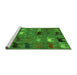 Sideview of Machine Washable Abstract Green Modern Area Rugs, wshabs5226grn