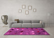 Machine Washable Abstract Pink Modern Rug in a Living Room, wshabs5226pnk