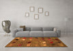 Machine Washable Abstract Orange Modern Area Rugs in a Living Room, wshabs5226org