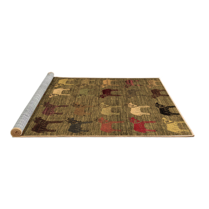 Sideview of Machine Washable Abstract Brown Modern Rug, wshabs5226brn