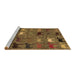 Sideview of Machine Washable Abstract Brown Modern Rug, wshabs5226brn