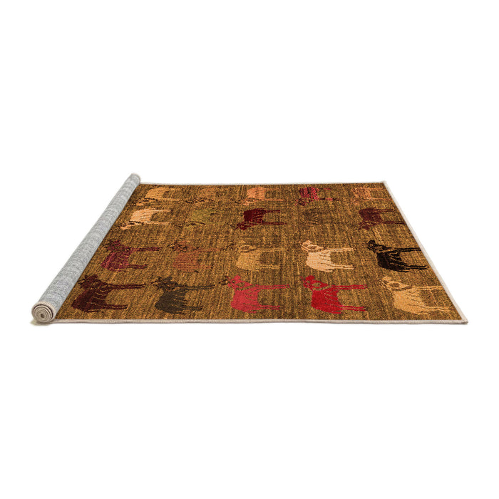 Sideview of Machine Washable Abstract Orange Modern Area Rugs, wshabs5226org