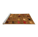 Sideview of Machine Washable Abstract Orange Modern Area Rugs, wshabs5226org