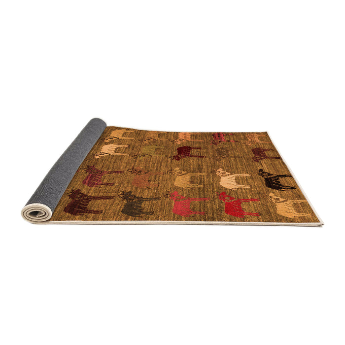 Sideview of Abstract Orange Modern Rug, abs5226org