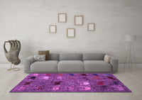 Machine Washable Abstract Purple Modern Rug, wshabs5226pur