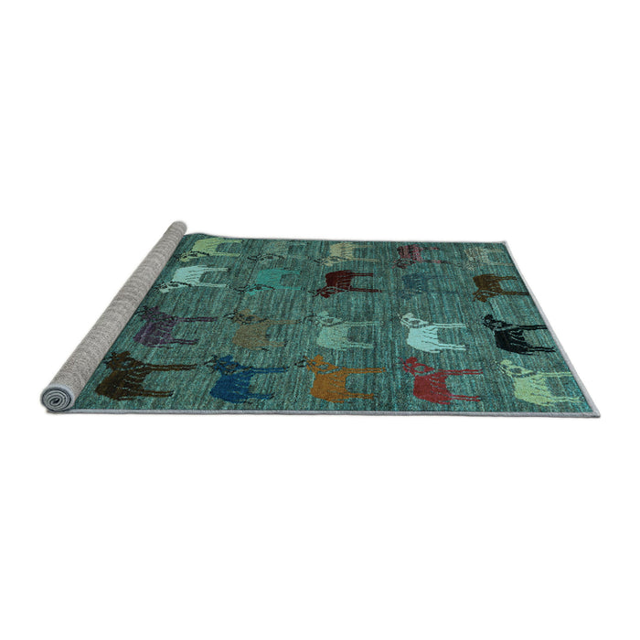 Sideview of Machine Washable Abstract Light Blue Modern Rug, wshabs5226lblu
