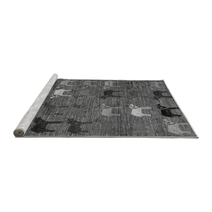 Sideview of Machine Washable Abstract Gray Modern Rug, wshabs5226gry