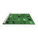 Sideview of Machine Washable Abstract Emerald Green Modern Area Rugs, wshabs5226emgrn