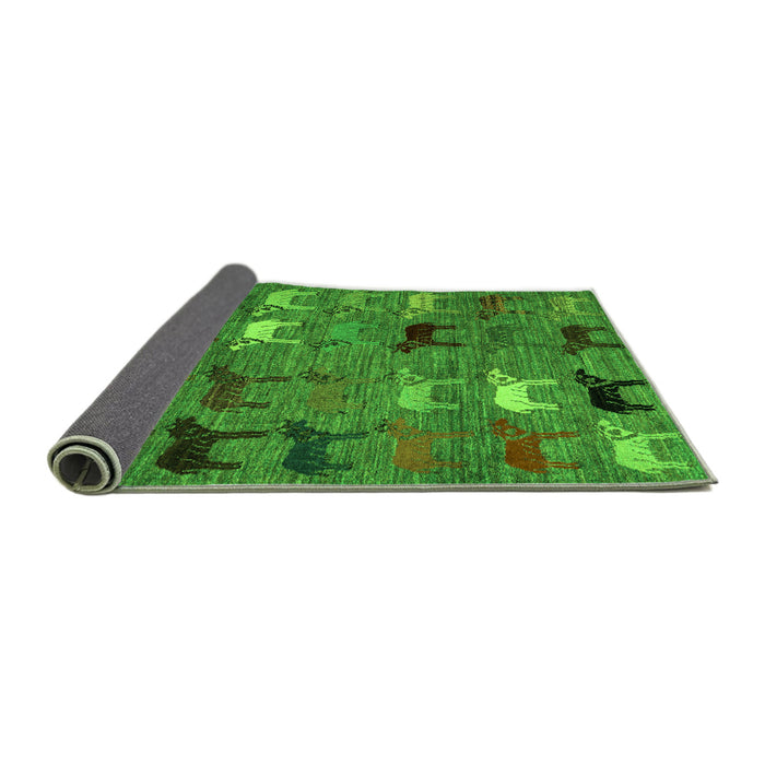 Sideview of Abstract Green Modern Rug, abs5226grn