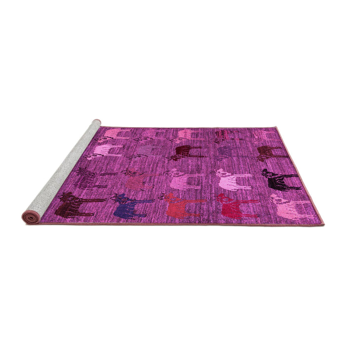 Sideview of Machine Washable Abstract Pink Modern Rug, wshabs5226pnk