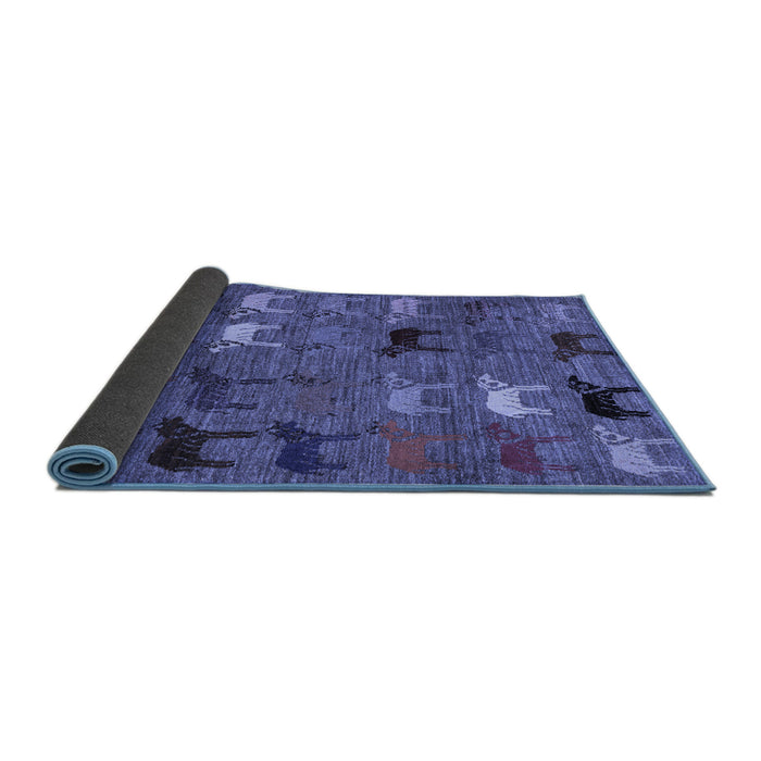 Sideview of Abstract Blue Modern Rug, abs5226blu