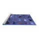 Sideview of Machine Washable Abstract Blue Modern Rug, wshabs5226blu