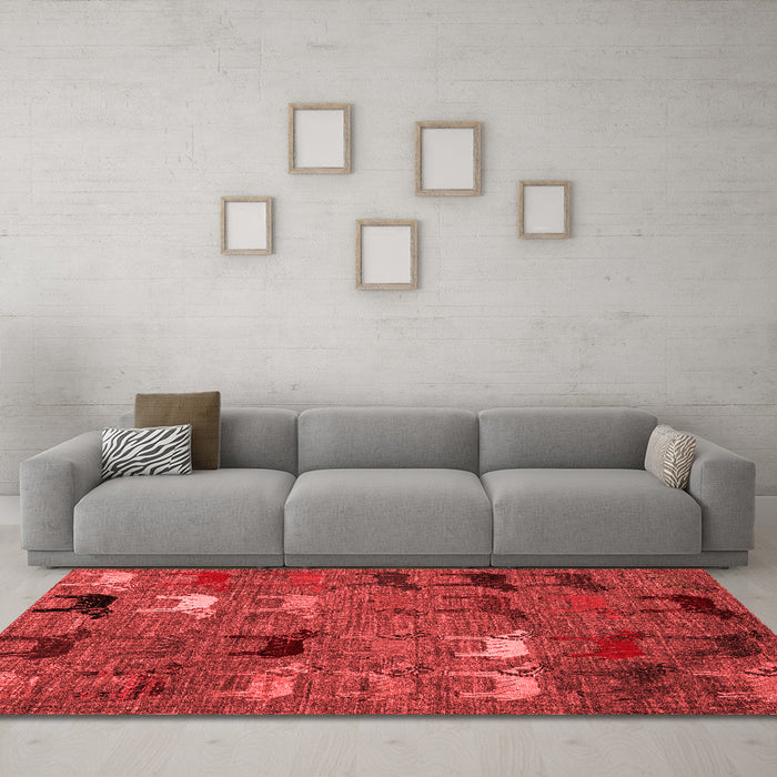 Modern Red Washable Rugs