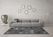 Machine Washable Abstract Gray Modern Rug in a Living Room,, wshabs5226gry