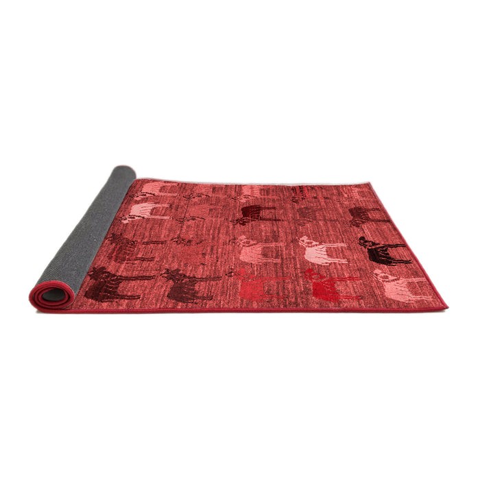 Abstract Red Modern Area Rugs