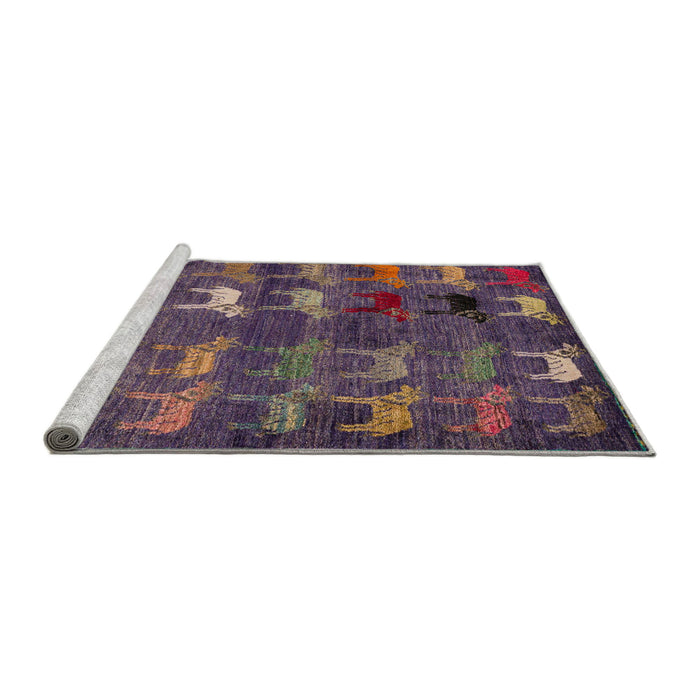 Sideview of Machine Washable Abstract Rose Dust Purple Rug, wshabs5227
