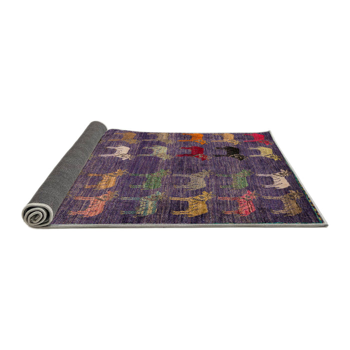 Sideview of Abstract Rose Purple Modern Rug, abs5227